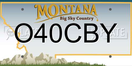 O40CBY Montana License Plate