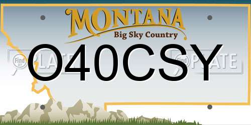 O40CSY Montana License Plate