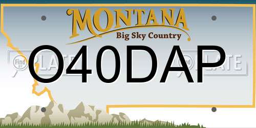 O40DAP Montana License Plate