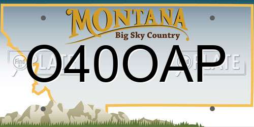 O40OAP Montana License Plate