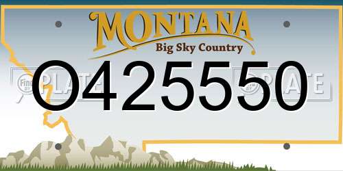 O425550 Montana License Plate