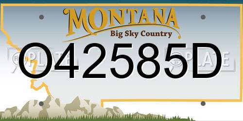 O42585D Montana License Plate