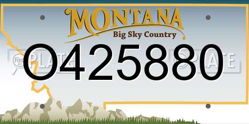 O425880 Montana License Plate