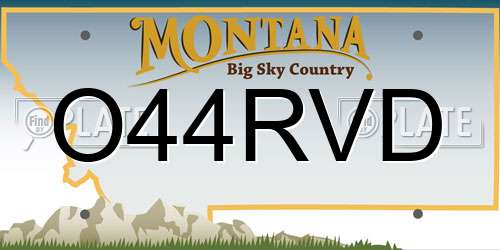 O44RVD Montana License Plate