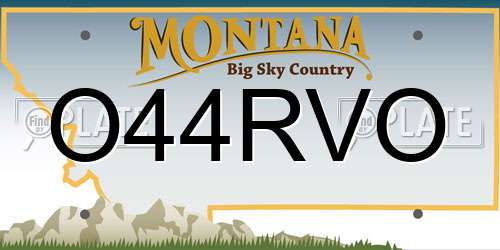 O44RVO Montana License Plate