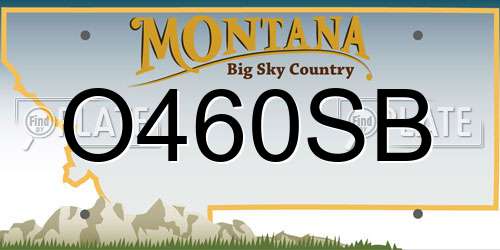 O460SB Montana License Plate