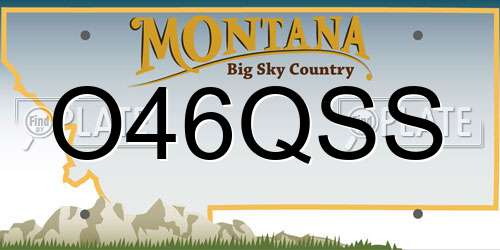 O46QSS Montana License Plate