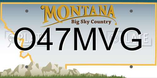 O47MVG Montana License Plate