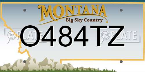 O484TZ Montana License Plate