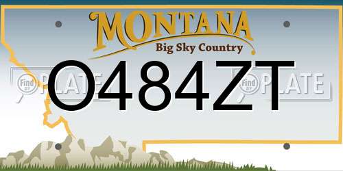 O484ZT Montana License Plate