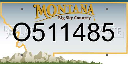 O511485 Montana License Plate