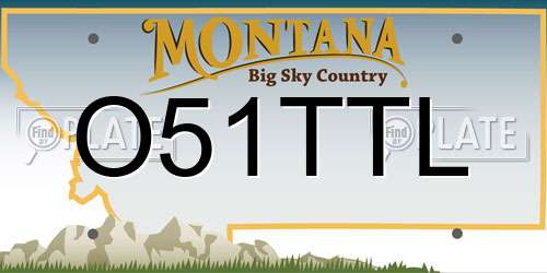 O51TTL Montana License Plate