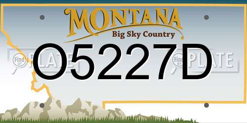 O5227D Montana License Plate