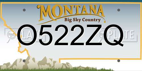 O522ZQ Montana License Plate