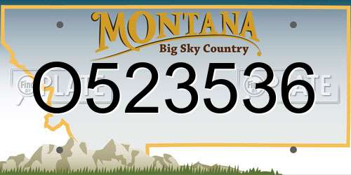 O523536 Montana License Plate