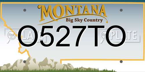 O527TO Montana License Plate