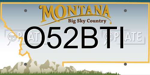 O52BTI Montana License Plate