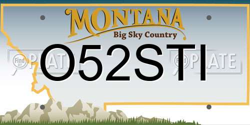 O52STI Montana License Plate