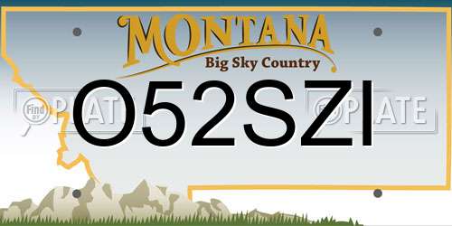 O52SZI Montana License Plate