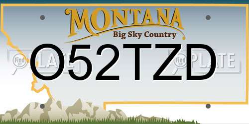 O52TZD Montana License Plate