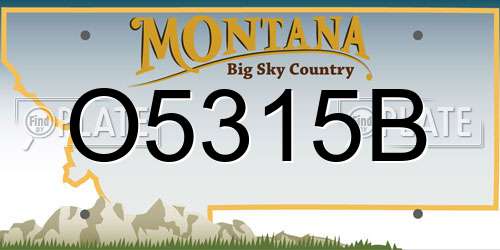 O5315B Montana License Plate