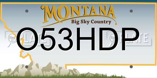 O53HDP Montana License Plate