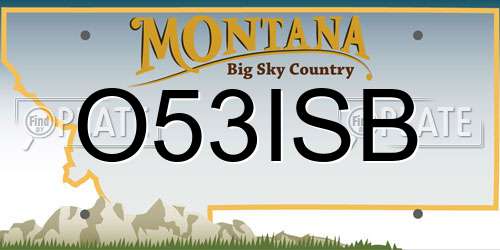 O53ISB Montana License Plate