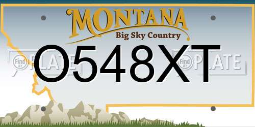 O548XT Montana License Plate