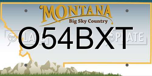O54BXT Montana License Plate