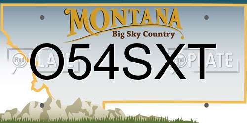 O54SXT Montana License Plate