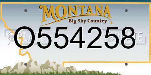 O554258 Montana License Plate