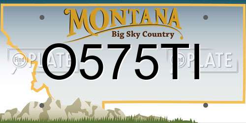 O575TI Montana License Plate