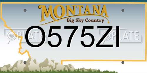 O575ZI Montana License Plate