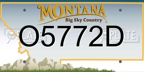 O5772D Montana License Plate