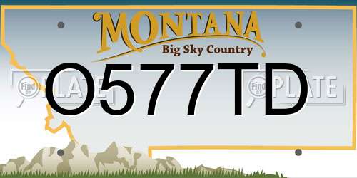 O577TD Montana License Plate
