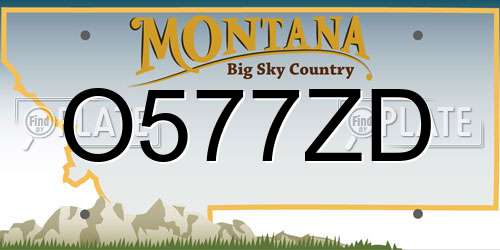 O577ZD Montana License Plate