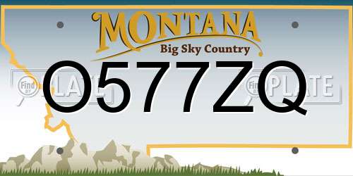 O577ZQ Montana License Plate