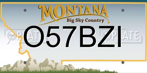 O57BZI Montana License Plate