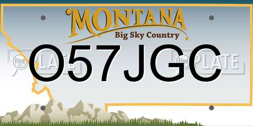 O57JGC Montana License Plate
