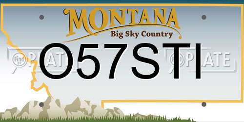 O57STI Montana License Plate