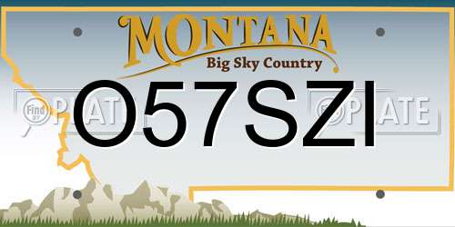 O57SZI Montana License Plate