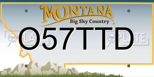 O57TTD Montana License Plate