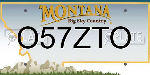 O57ZTO Montana License Plate