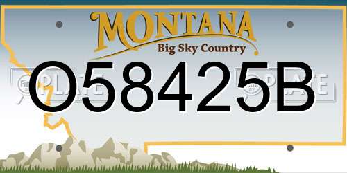 O58425B Montana License Plate