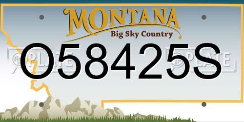 O58425S Montana License Plate