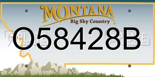 O58428B Montana License Plate
