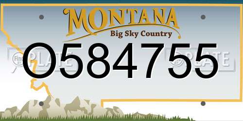 O584755 Montana License Plate