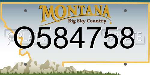 O584758 Montana License Plate