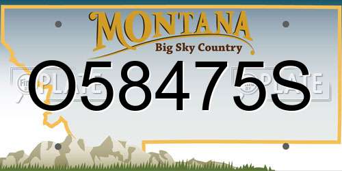 O58475S Montana License Plate