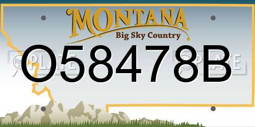 O58478B Montana License Plate